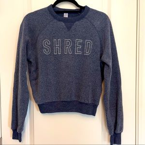 Shred Embroidered Cropped Sweatshirt